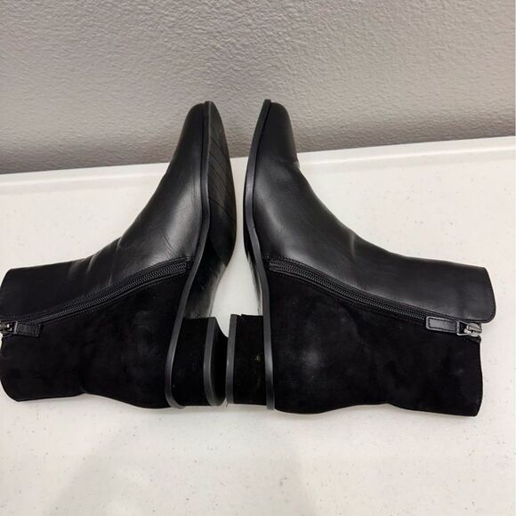 Aquatalia Boots Size 9 Lucia Black Ankle Womens Leather Suede Fall - Picture 6 of 8